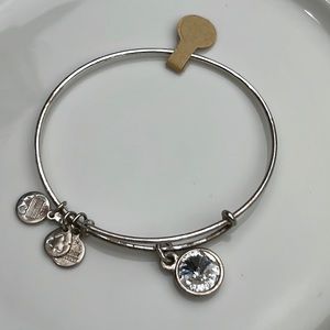 Alex and Ani Rafaleian Silver Diamond Crystal April Birthday Bracelet